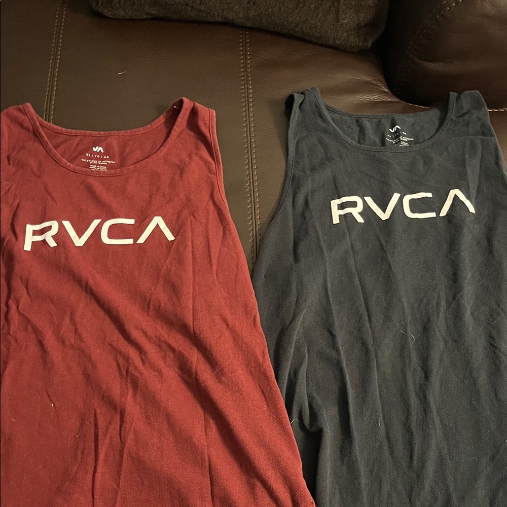 RVCA Red and Black  Tank Tops